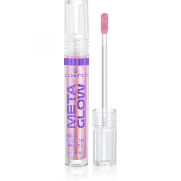 essence META GLOW MULTI-REFLECTIVE lesk na pery s holografickým efektom odtieň 03 Pink Vision 3 ml