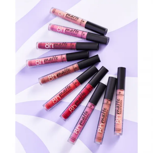 essence 8h matte matný tekutý rúž odtieň 09 Fiery Red 2,5 ml