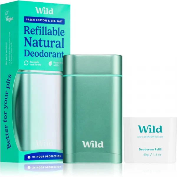 Wild Fresh Cotton & Sea Salt Aqua Case tuhý dezodorant s puzdrom 40 g