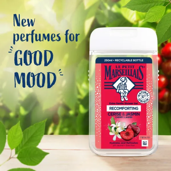 Le Petit Marseillais Cherry & Jasmine jemný sprchový gel 250 ml