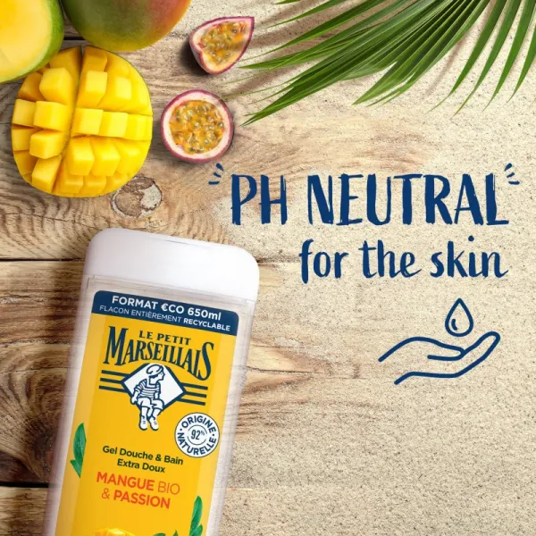 Le Petit Marseillais Mango Bio & Passion Fruit jemný sprchový gel 650 ml