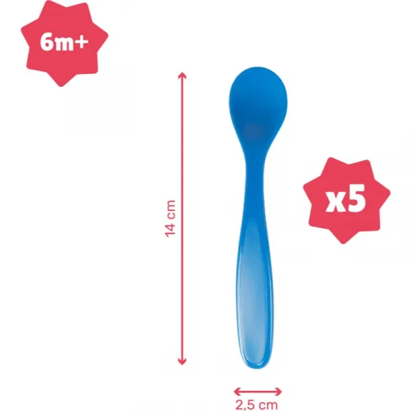 Badabulle Baby Spoons lyžička 4 m+ 5 ks