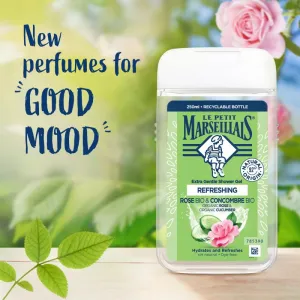 Le Petit Marseillais Rose Bio & Cucumber Bio jemný sprchový gel 250 ml