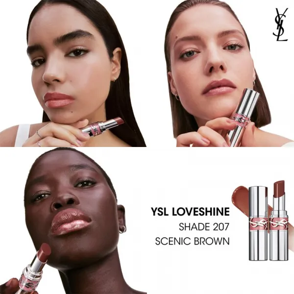 Yves Saint Laurent Loveshine Lipstick hydratačný lesklý rúž pre ženy 207 Scenic Brown 3.2 g