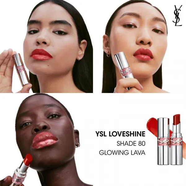 Yves Saint Laurent Loveshine Lipstick hydratačný lesklý rúž pre ženy 80 Glowing Lava 3,2 g