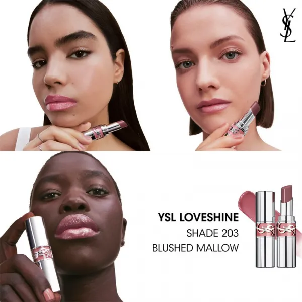 Yves Saint Laurent Loveshine Lipstick hydratačný lesklý rúž pre ženy 203 Blushed Mallow 3,2 g