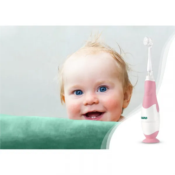 NENO - Kefka detská elektrická pre deti Denti - ružová 3m+