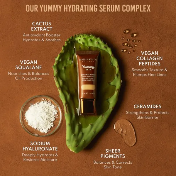 Danessa Myricks Beauty Yummy Skin Serum Skin Tint hydratačný make-up s vyhladzujúcim účinkom odtieň 4 - Light Skin With Neutral Undertones 45 ml