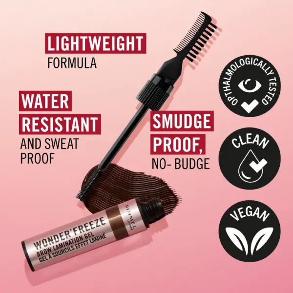 Rimmel Wonder'Freeze gélová riasenka na obočie odtieň 003 Medium Brown 6 g