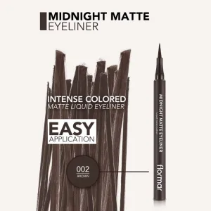 flormar Midnight Matte Eyeliner linka na oči vo fixke s matným efektom odtieň 02 Brown 1 ml