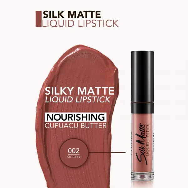 flormar Silk Matte dlhotrvajúci matný tekutý rúž odtieň 002 Fall Rose 4,5 ml