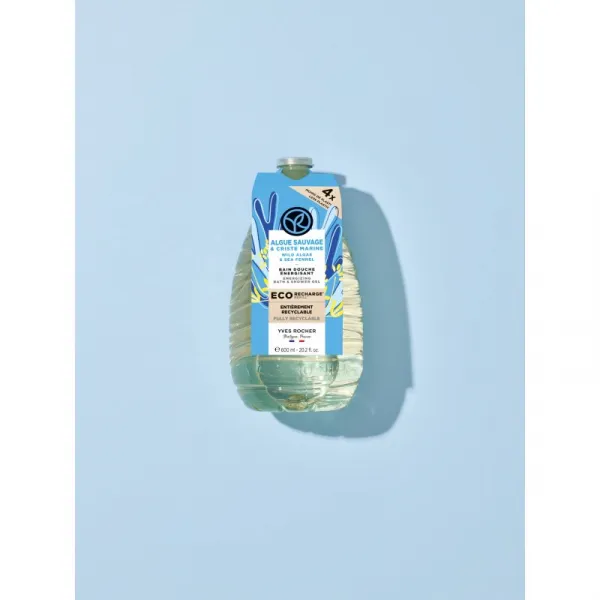 Yves Rocher Bain de Nature sprchový gél náhradná náplň Wild Algae & Sea Fennel 600 ml
