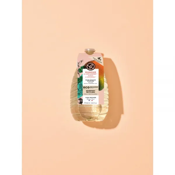 Yves Rocher Bain de Nature sprchový gél náhradná náplň Mango & Coriander 600 ml