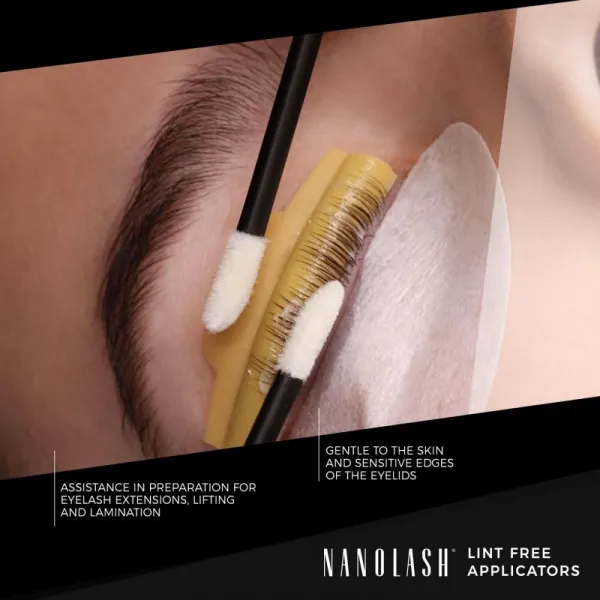 Nanolash Lint Free Applicators aplikátor na mihalnice a obočie 50 ks