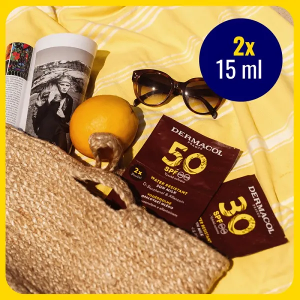Dermacol Sun Water Resistant vodeodolné mlieko na opaľovanie SPF 30 2x15 ml