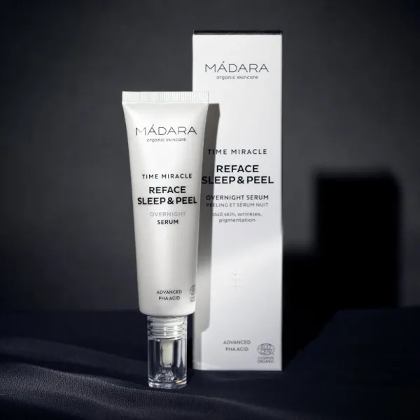 Mádara Time Miracle Reface Sleep & Peel jemné nočné peelingové sérum s omladzujúcim účinkom 30 ml