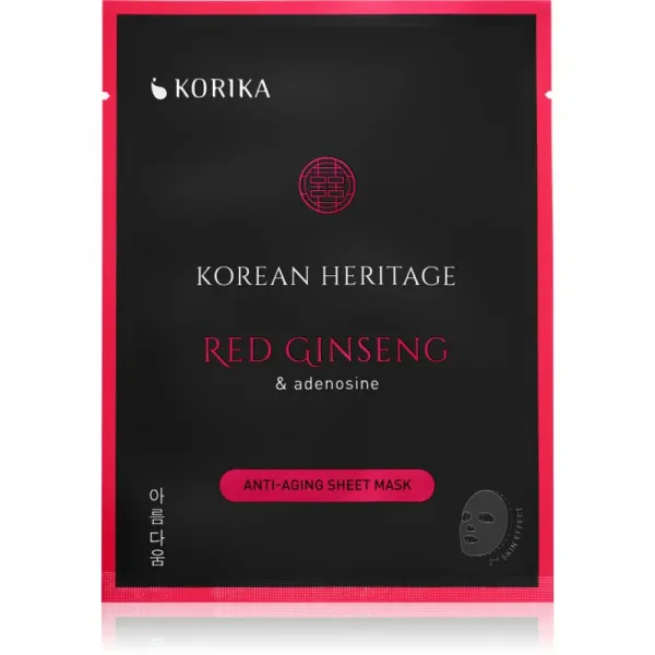 KORIKA Korean Heritage Red Ginseng & Adenosine Anti-aging Sheet Mask set pleťových masiek za zvýhodnenú cenu proti starnutiu a na spevnenie pleti