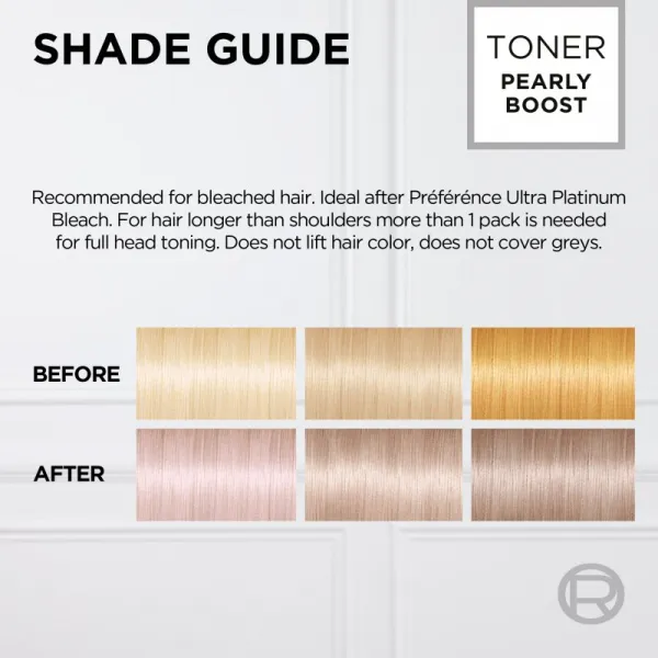 L’Oréal Paris Préférence Le Blonding Toner kyslý toner neutralizujúci mosadzné podtóny odtieň 02 Pearl Blonde 1 ks