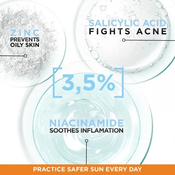 Garnier Ambre Solaire Super UV Niacinamide ľahký ochranný fluid proti nedokonalostiam pleti SPF 50+ 40 ml