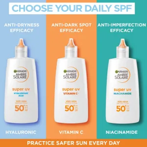 Garnier Ambre Solaire Super UV Niacinamide ľahký ochranný fluid proti nedokonalostiam pleti SPF 50+ 40 ml