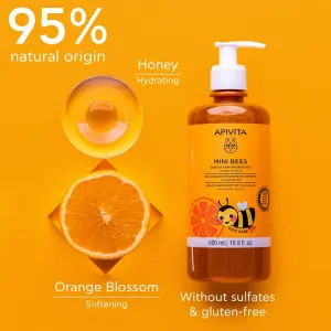 Apivita Mini Bees Gentle Kids Shower Gel Orange&Honey sprchový gél na telo a vlasy 500 ml