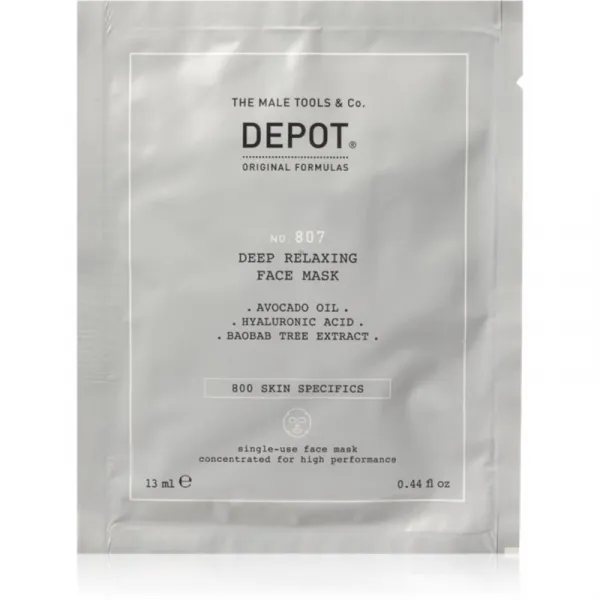 DEPOT NO. 807 RELAXING FACE MASK upokojujúca a hydratačná maska pre mužov 12x13 ml