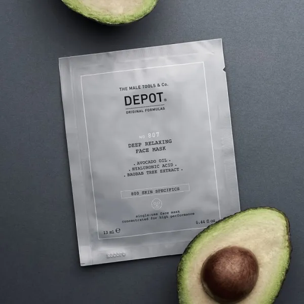 DEPOT NO. 807 RELAXING FACE MASK upokojujúca a hydratačná maska pre mužov 12x13 ml