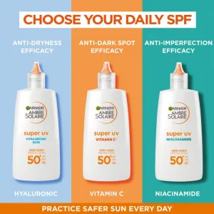 Garnier Ambre Solaire Super UV Vitamin C ľahký ochranný fluid proti tmavým škvrnám SPF 50+ 40 ml
