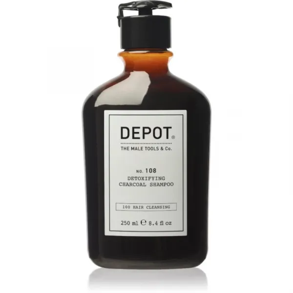 DEPOT NO. 108 DETOXIFYING CHARCOAL SHAMPOO čistiaci detoxikačný šampón pre všetky typy vlasov 250 ml