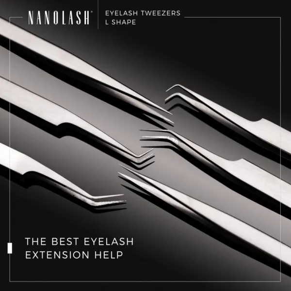 Nanolash Eyelash Tweezers L Shape pomôcka pre aplikáciu umelých mihalnic 1 ks