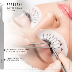 Nanolash Eyelash Tweezers Curved pomôcka pre aplikáciu umelých mihalnic 1 ks