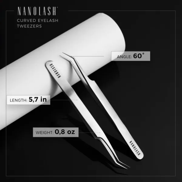 Nanolash Eyelash Tweezers Curved pomôcka pre aplikáciu umelých mihalnic 1 ks