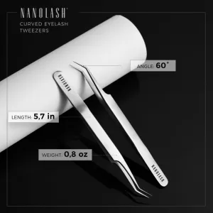 Nanolash Eyelash Tweezers Curved pomôcka pre aplikáciu umelých mihalnic 1 ks