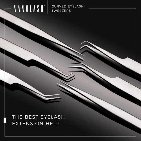 Nanolash Eyelash Tweezers Curved pomôcka pre aplikáciu umelých mihalnic 1 ks