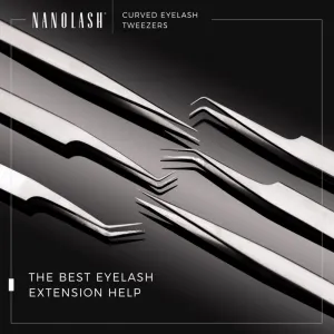 Nanolash Eyelash Tweezers Curved pomôcka pre aplikáciu umelých mihalnic 1 ks