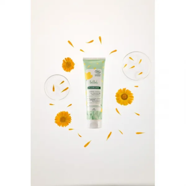 Klorane Bébé Calendula upokojujúci detský krém na přebalování s BIO měsíčkem 100 ml