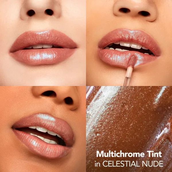 Buxom PLUMP SHOT™ COLLAGEN PEPTIDES ADVANCED PLUMPING MULTICHROME LIP SERUM trblietavý lesk na pery so zväčšujúcim efektom odtieň Celestial Nude 4 ml