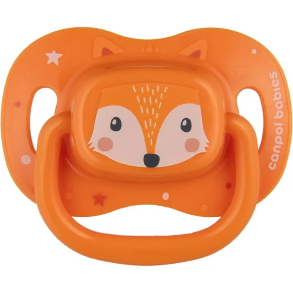 Cumlík Canpol Cute Animals oranžový |0-6m|silikón|symetrický