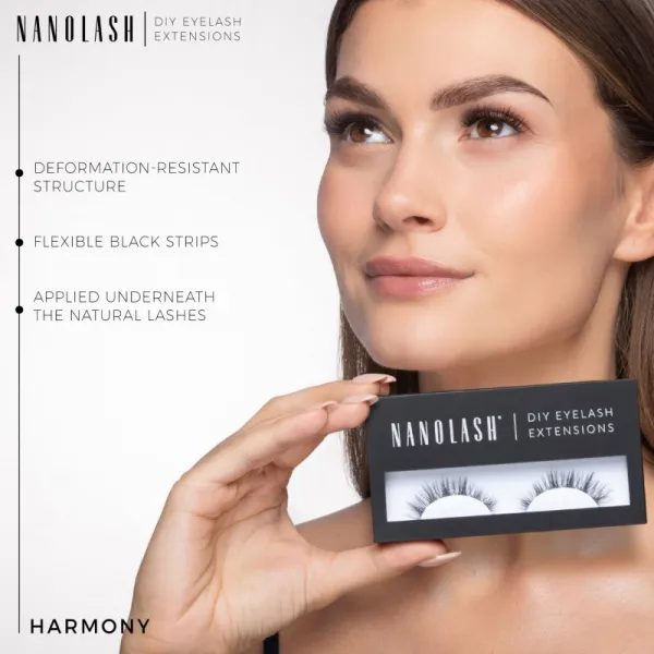 Nanolash DIY Eyelash Extensions trsové nalepovacie mihalnice bez uzlíka Harmony 36 ks