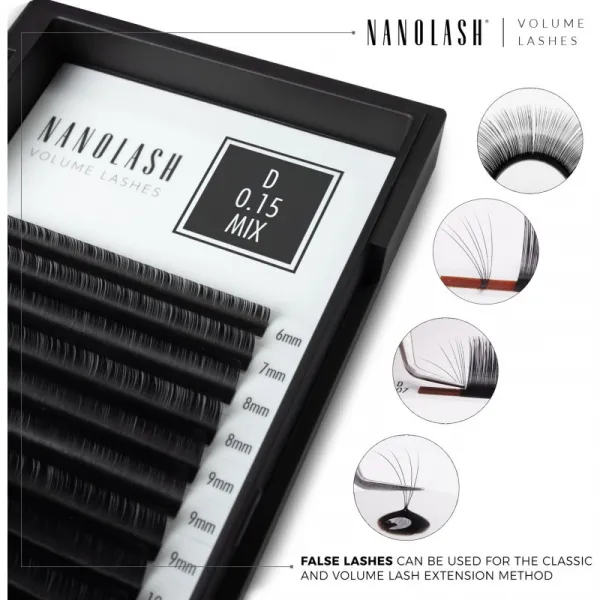 Nanolash Volume Lashes umelé mihalnice 0.15 D 6-13mm 1 ks