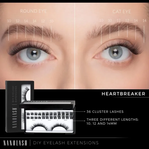 Nanolash DIY Starter Kit sada na domáce predĺženie rias Heartbreaker