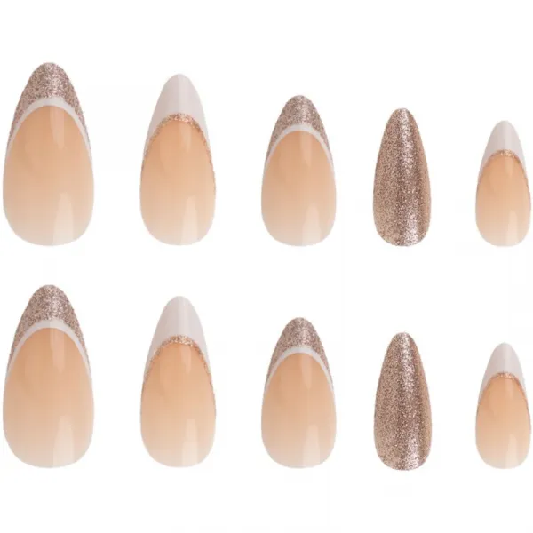 Nail HQ Almond umelé nechty Sparkling Wine Sippin' 24 ks