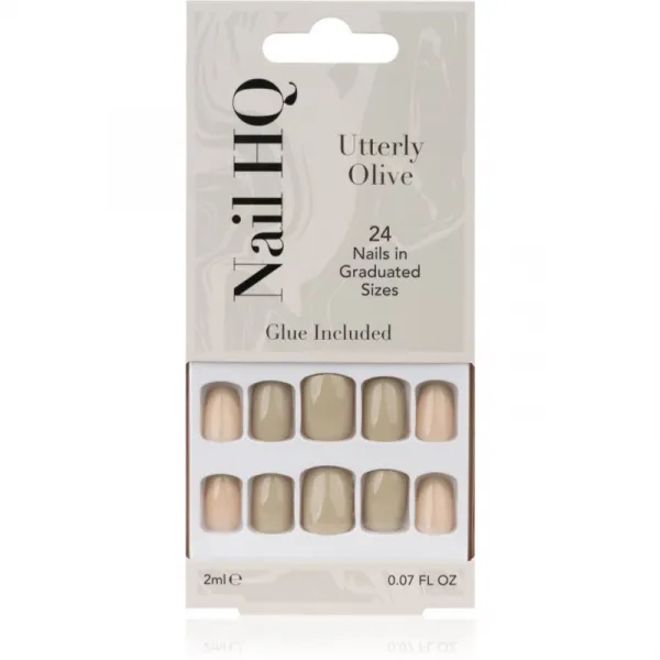 Nail HQ Square umelé nechty Utterly Olive 24 ks