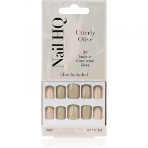 Nail HQ Square umelé nechty Utterly Olive 24 ks