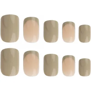 Nail HQ Square umelé nechty Utterly Olive 24 ks