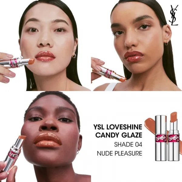 Yves Saint Laurent Loveshine Candy Glaze hydratačný lesk na pery pre ženy 4 Nude Pleasure 3.2 g