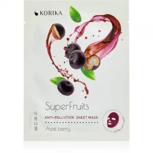 KORIKA SuperFruits Acai Berry - Set of 5 Anti-pollution Face Sheet Masks set pleťových masiek za zvýhodnenú cenu Acai berry