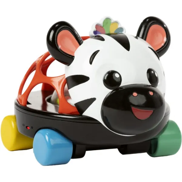 OBALL Autíčko a hrkálka 2v1 Curious Car zebra Zen™ 3m+