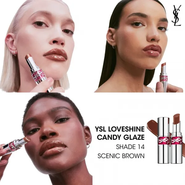 Yves Saint Laurent Loveshine Candy Glaze hydratačný lesk na pery pre ženy 14 Scenic Brown 3.2 g