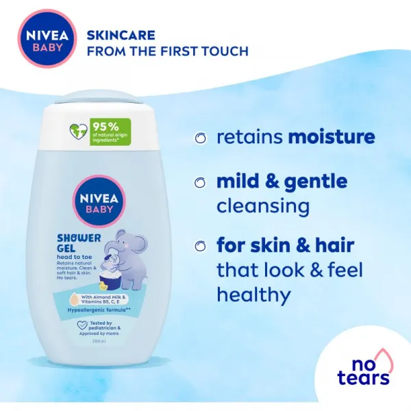 NIVEA BABY sprchový gél na telo a vlasy 200 ml